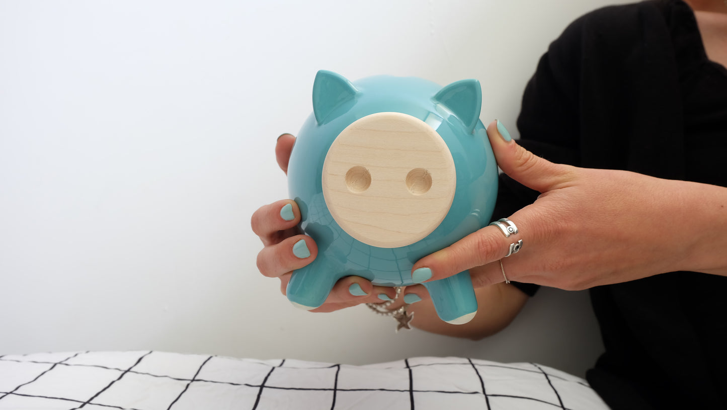 Turquoise Glossy Piggy Bank