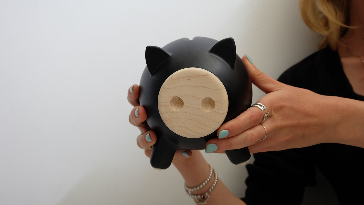 Black Matte Piggy Bank