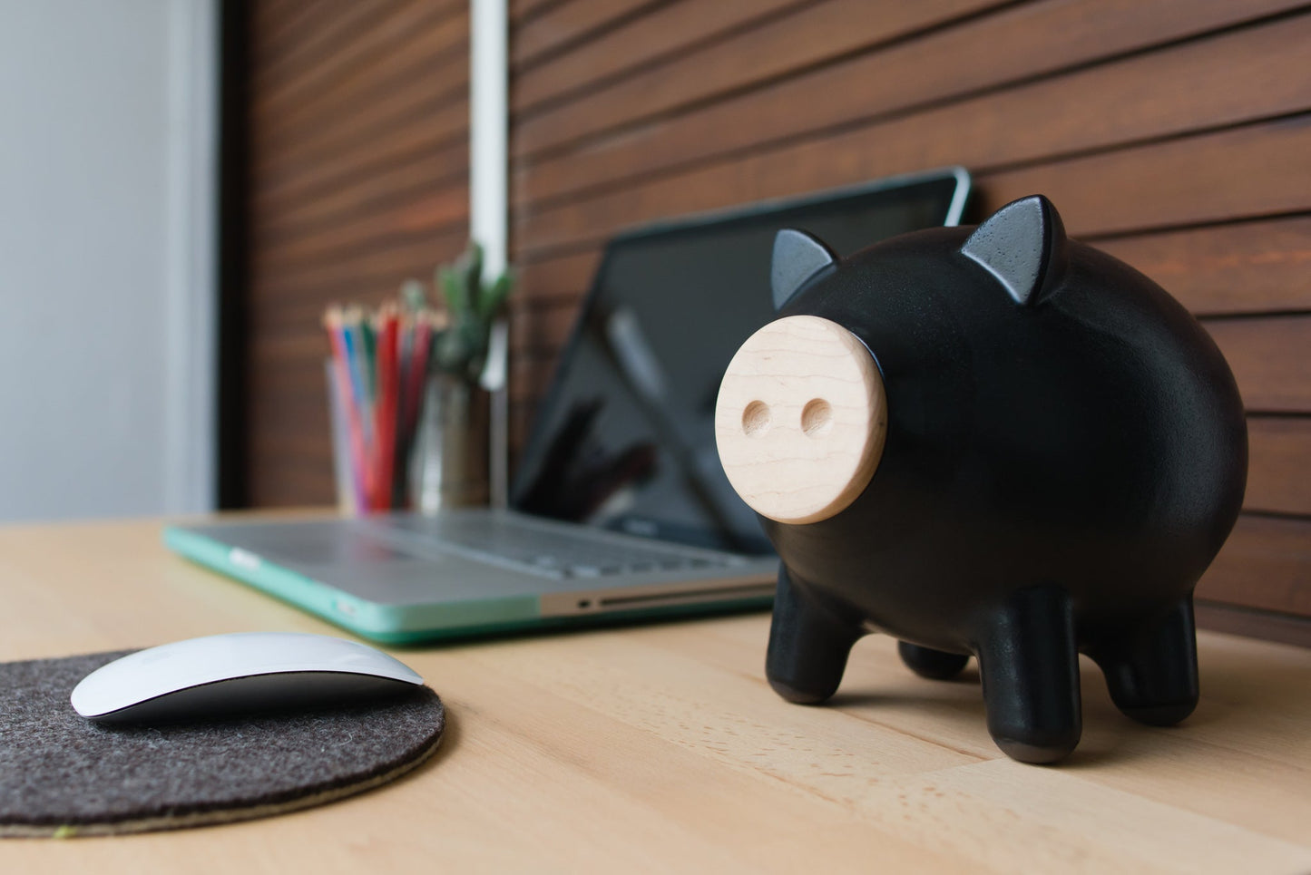 Black Matte Piggy Bank