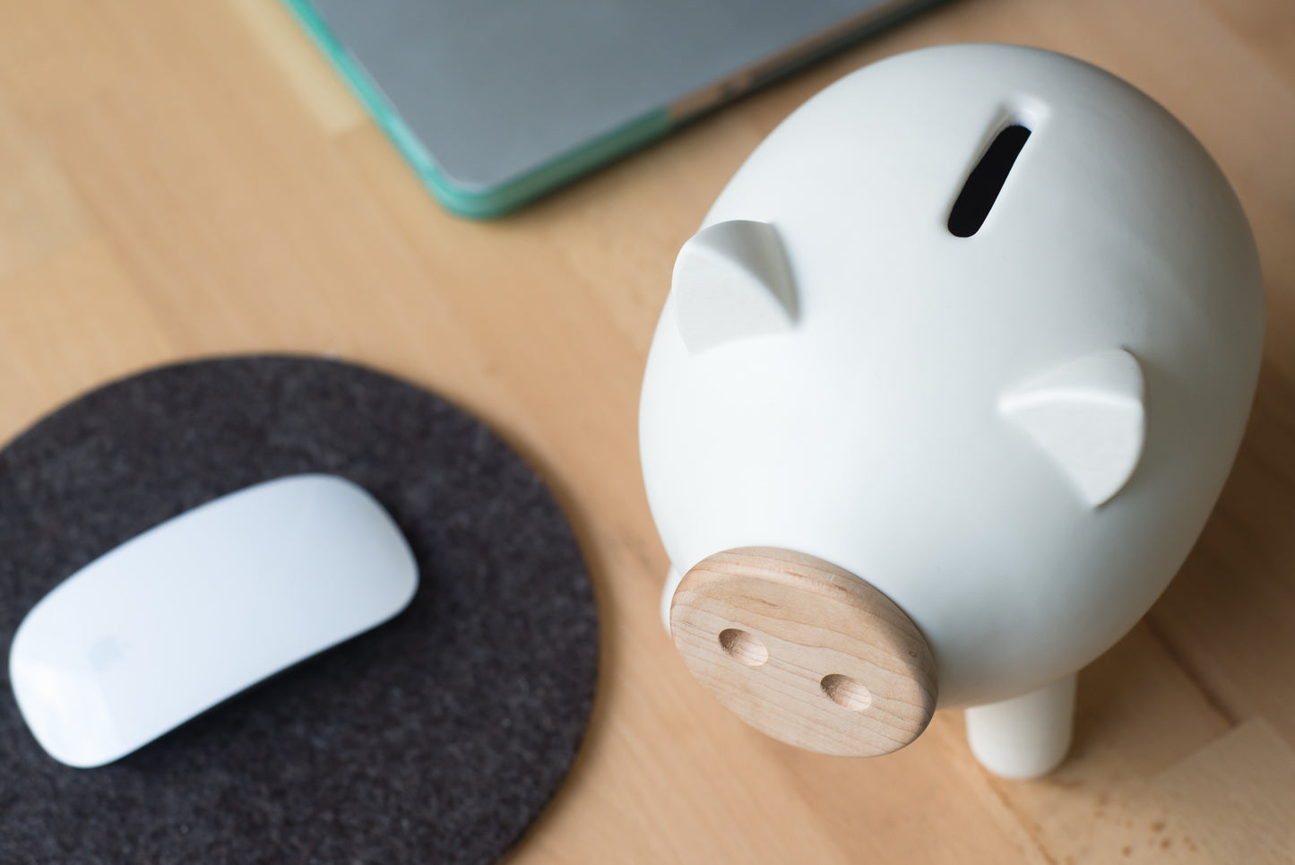 White Matte Piggy Bank