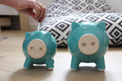 Turquoise Glossy Piggy Bank