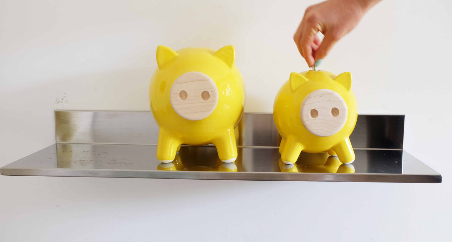 Yellow Glossy Piggy Bank